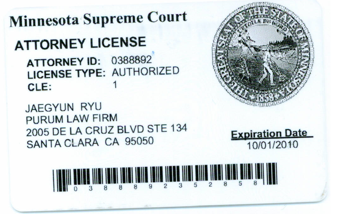 2010 MN attorney license