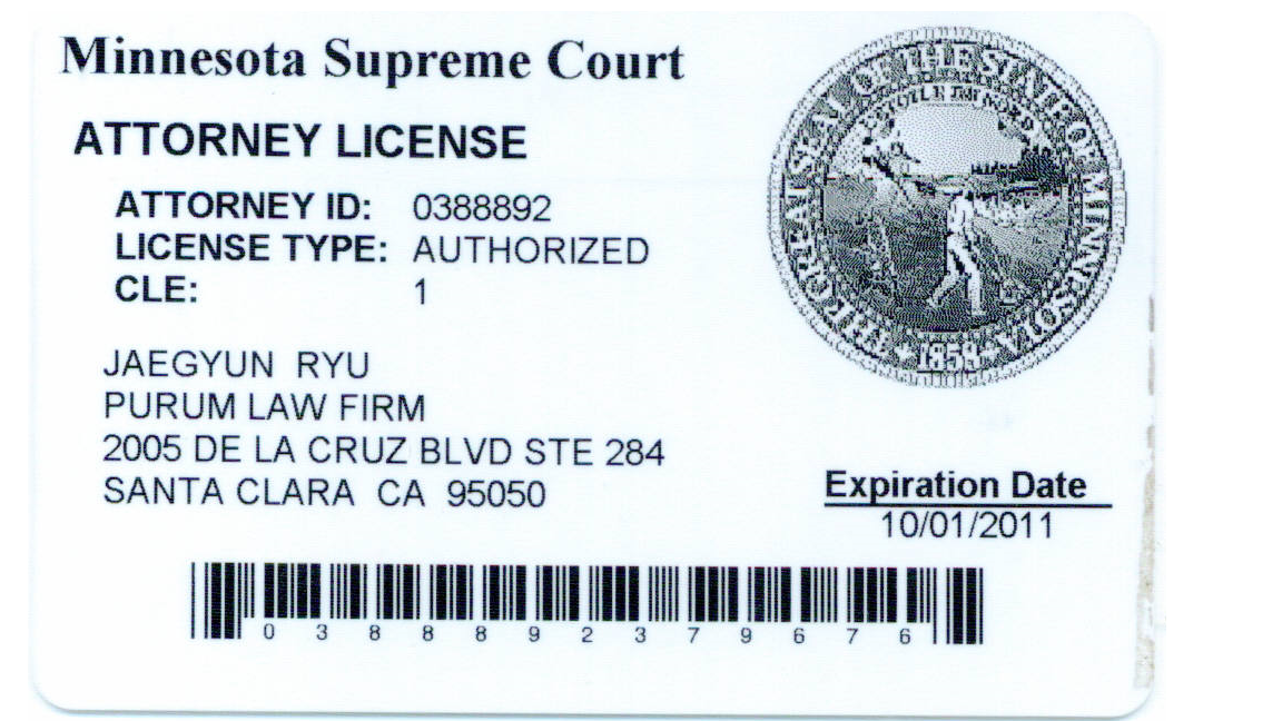 2011 MN attorney license